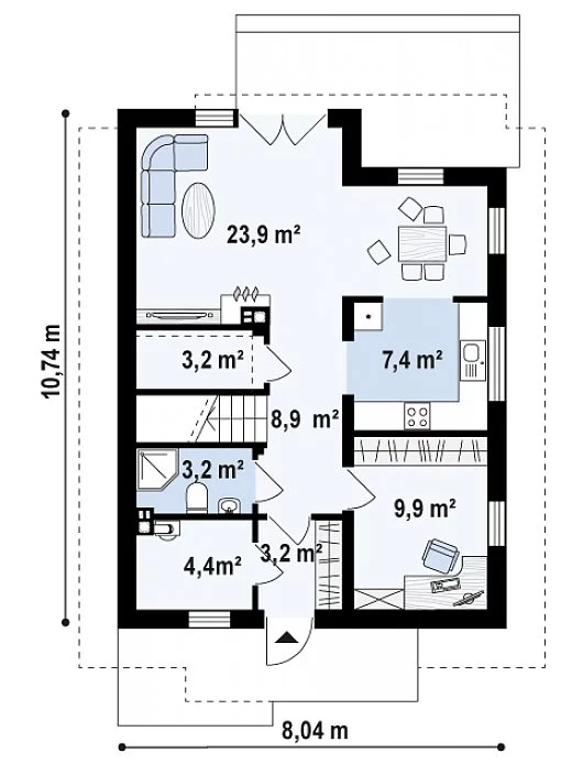 Планировка ГБ-119 Дом из газобетона Фениксия, 119 м²
