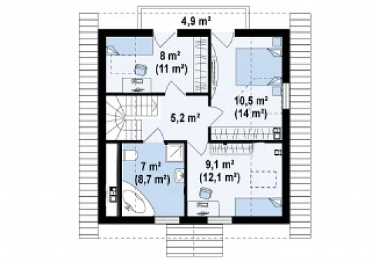 Планировка КБ-108 Дома из керамзитобетона Драконт, 108 м²