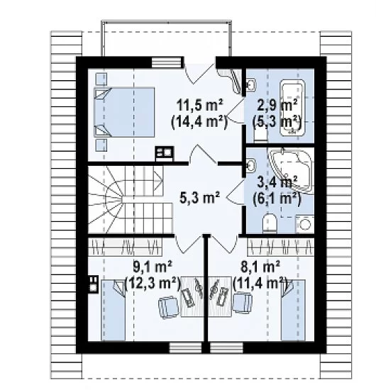 Планировка ГБ-119 Дом из газобетона Фениксия, 119 м²