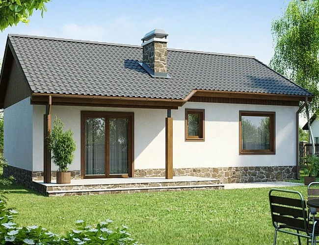 Планировка ПБ-74 Дом из пеноблока Месик, 74 м²
