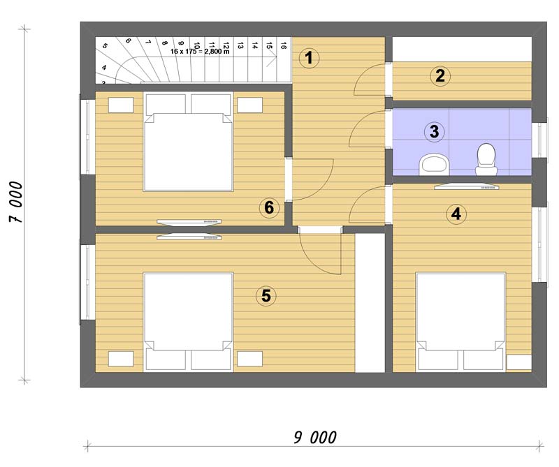 Планировка АРБ-120 Дом из арболита Туманис, 120 м²
