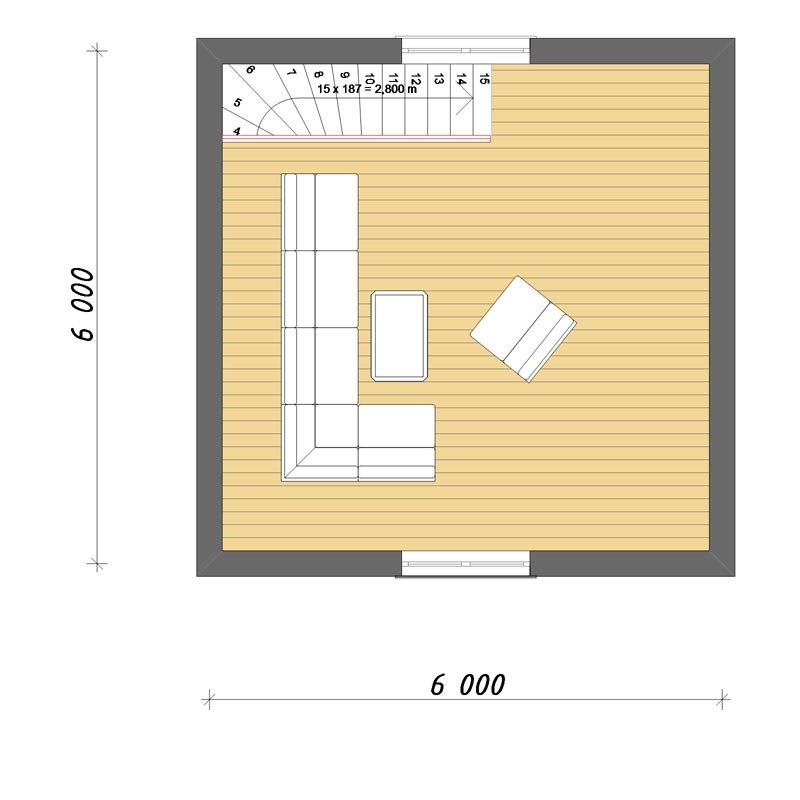 Планировка АРБ-72 Дом из арболита Лустовик, 72 м²