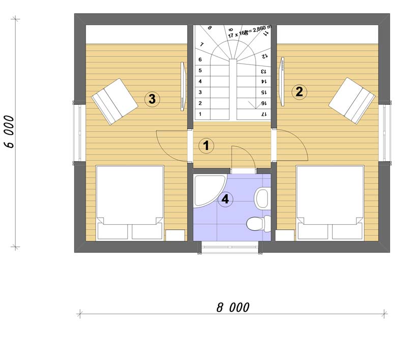Планировка АРБ-96 Дом из арболита Ричек, 96 м²
