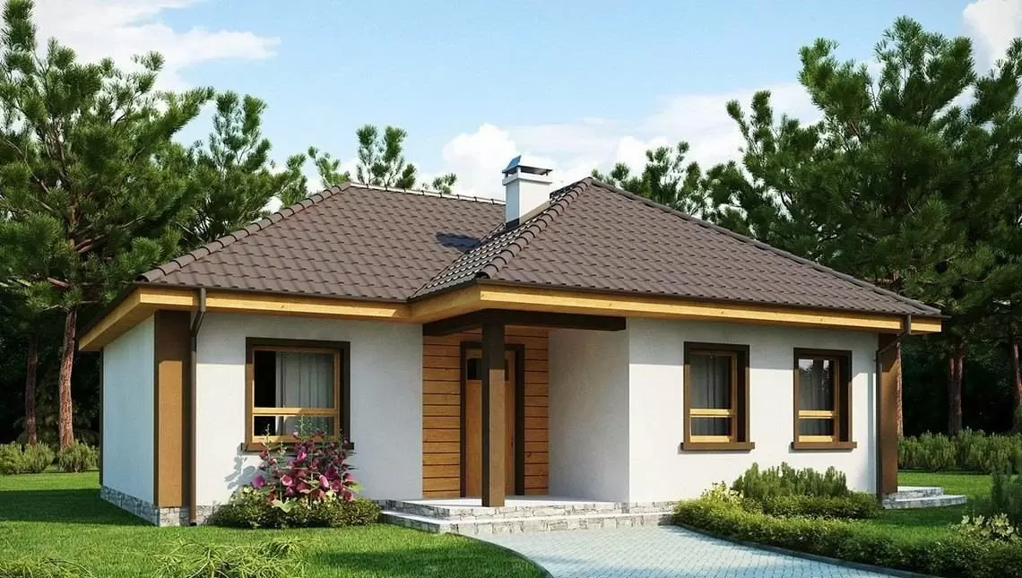 Планировка КД-90 Дом из камня Визарум, 90 м.кв.