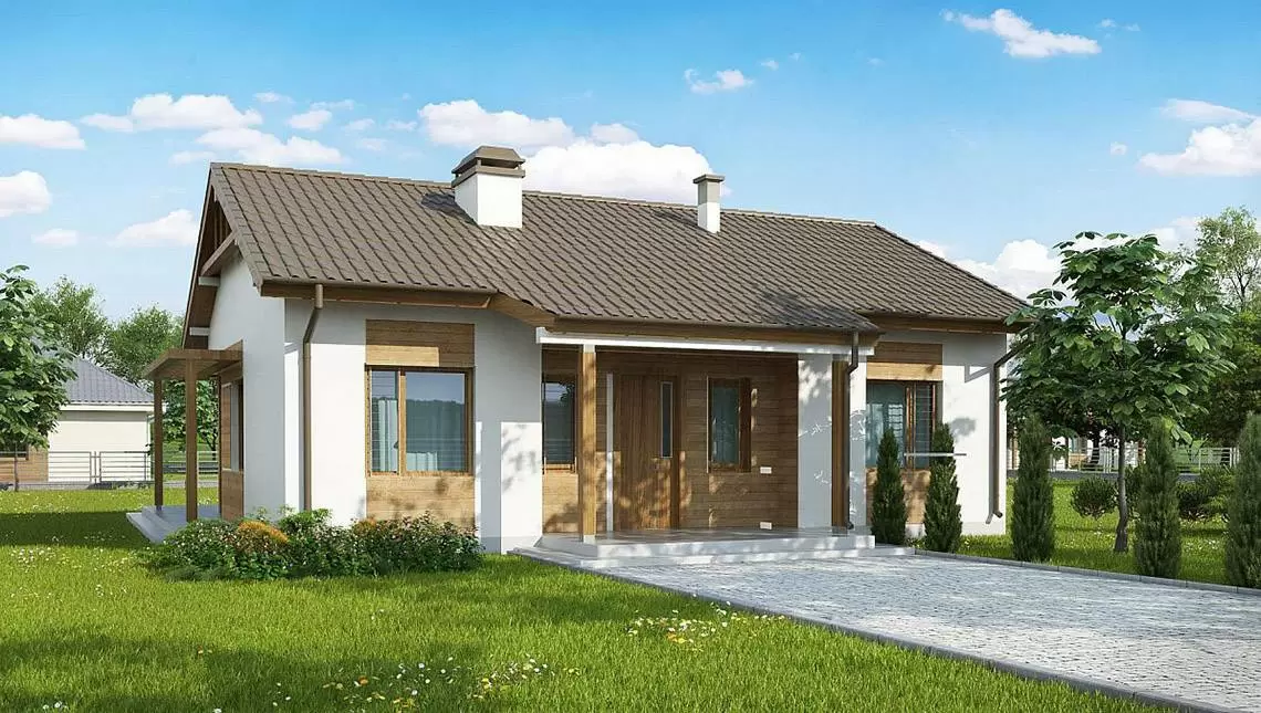 Планировка КОМБ-75 Комбинированный дом Спектр, 75 м²
