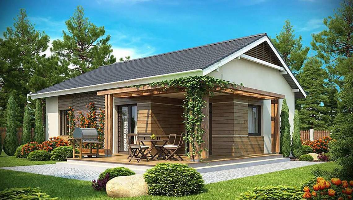 Планировка КОМБ-75 Комбинированный дом Спектр, 75 м²