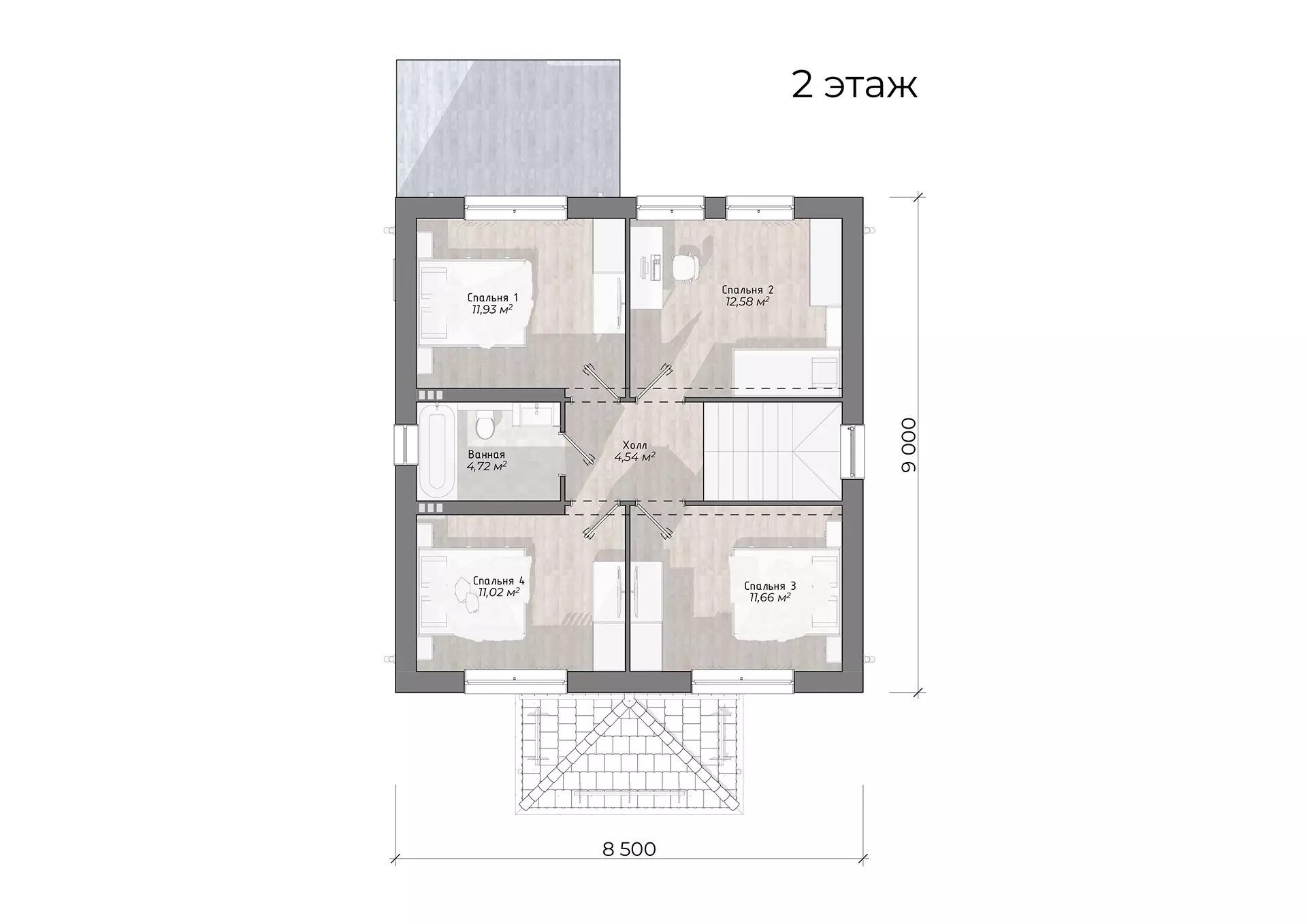 Планировка ТК-120 Дом из тёплой керамики Биззет, 120 м²