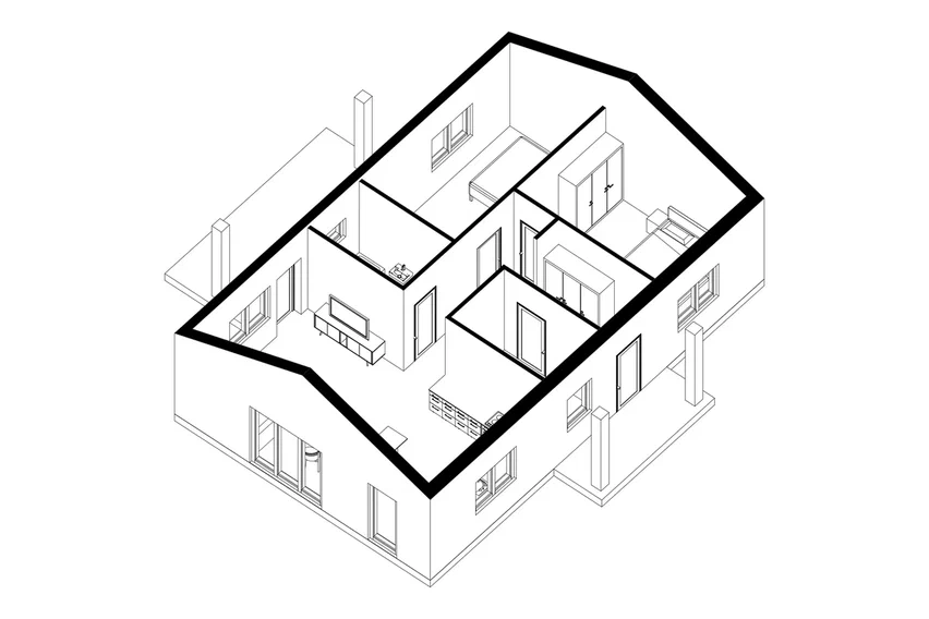 Планировка ПСБ-98 Дом из полистиролбетона Дубрава, 98 м²
