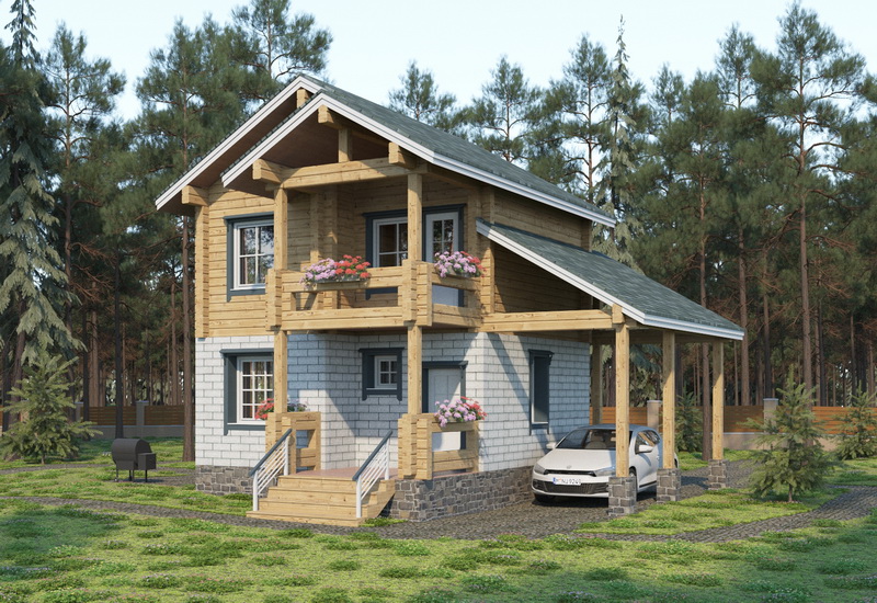 КОМБ-70 Комбинированный дом Бардин, 70 м²
