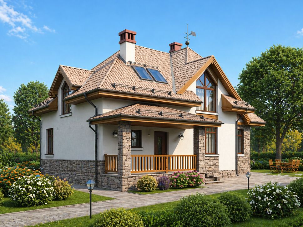 Планировка КД-96 Дом из камня Неотерра, 96 м.кв.