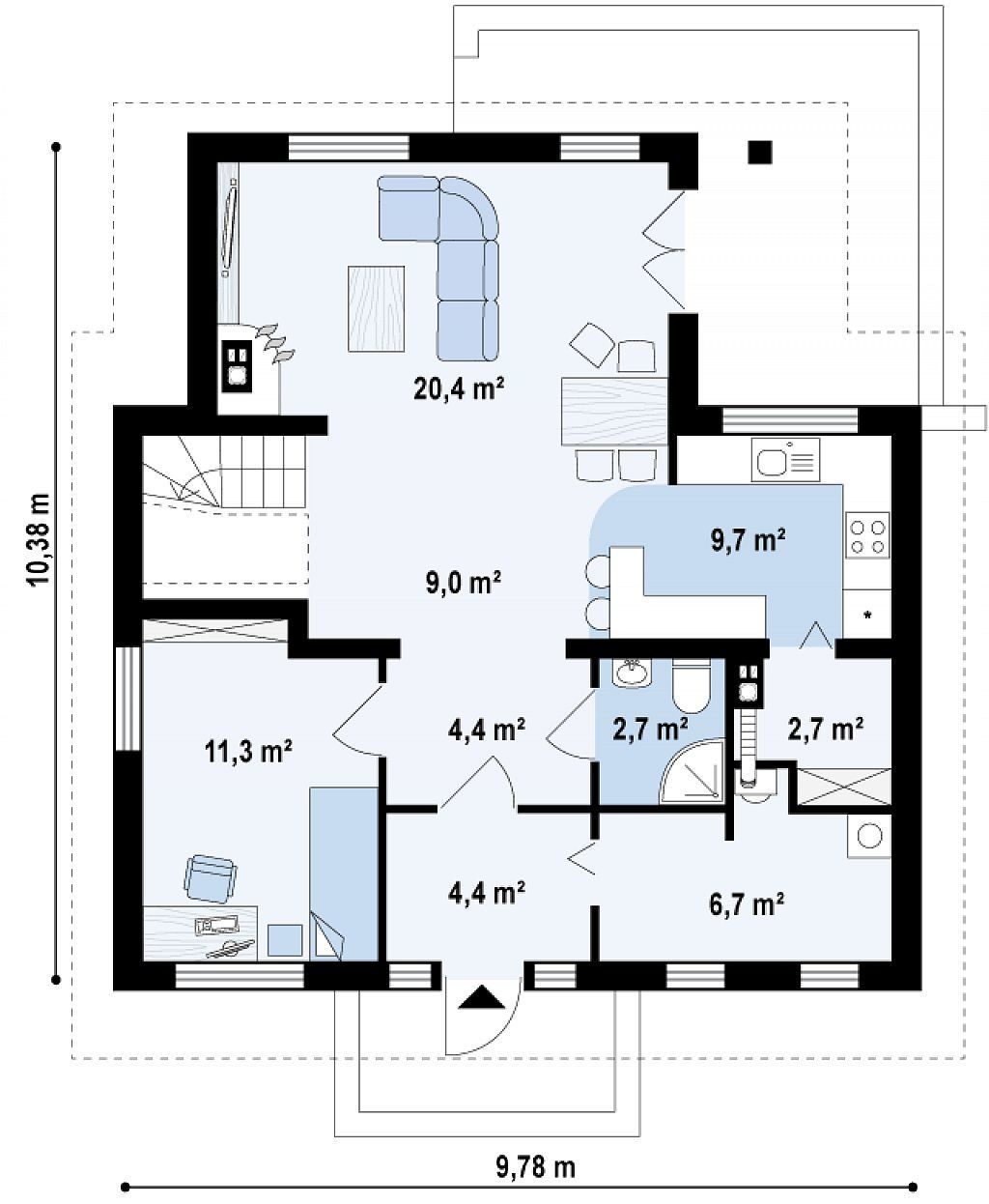 Планировка КД-127 Кирпичный дом Рустов, 127 м2