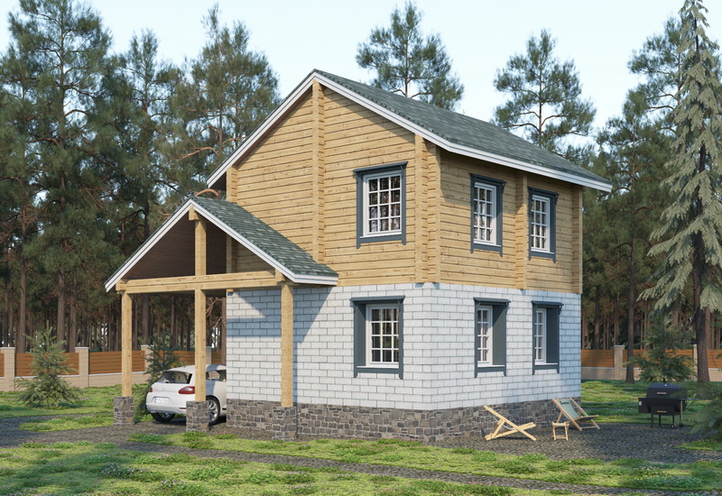 Планировка КОМБ-70 Комбинированный дом Бардин, 70 м²