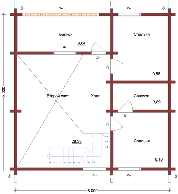 Планировка КОМБ-114 Комбинированный дом Югран, 114 м²