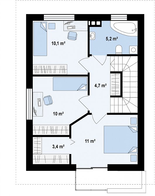 Планировка АРБ-129 Дом из арболита Лачник, 129 м²