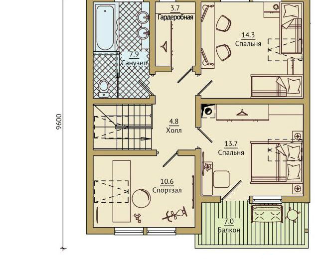 Планировка ТД-136 Дом из теплоблоков Варион, 136 м²