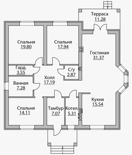 Планировка КД-160 Кирпичный дом Флемс, 160 кв.м.