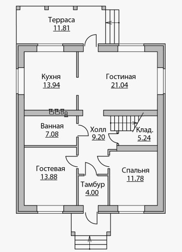 Планировка КД-152 Кирпичный дом, 152,24 кв.м.