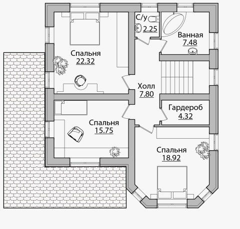 Планировка КД-196 Дом из кирпича Айкон, 196 кв.м.