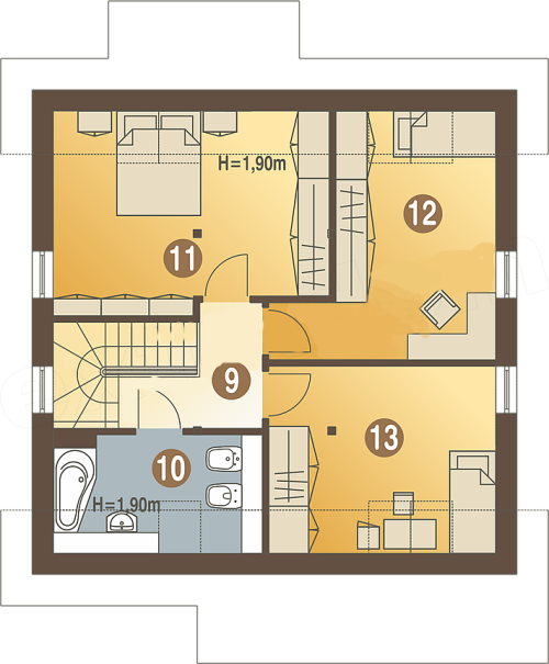 Планировка БД-128 Дом из теплоблоков Лисфера, 128 м²