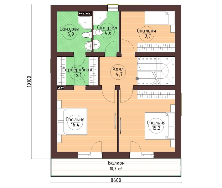Планировка ТД-146 Дом из теплоблоков Селестиум, 146 м²