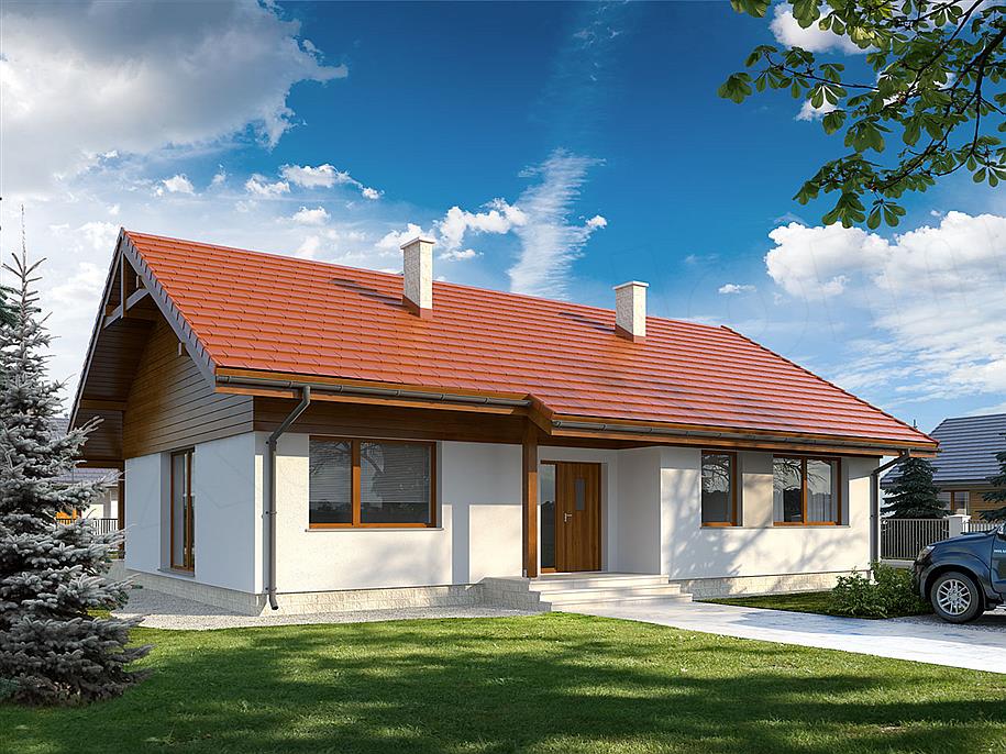 Планировка ТД-77 Дом из теплоблоков Неотерра, 77 м²