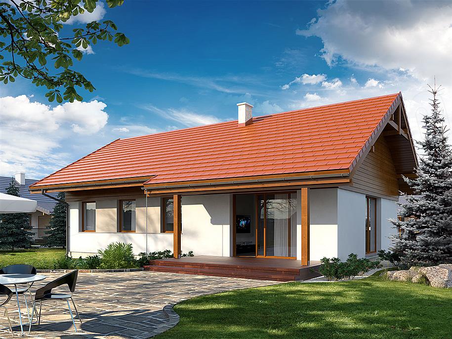 ТД-77 Дом из теплоблоков Неотерра, 77 м²
