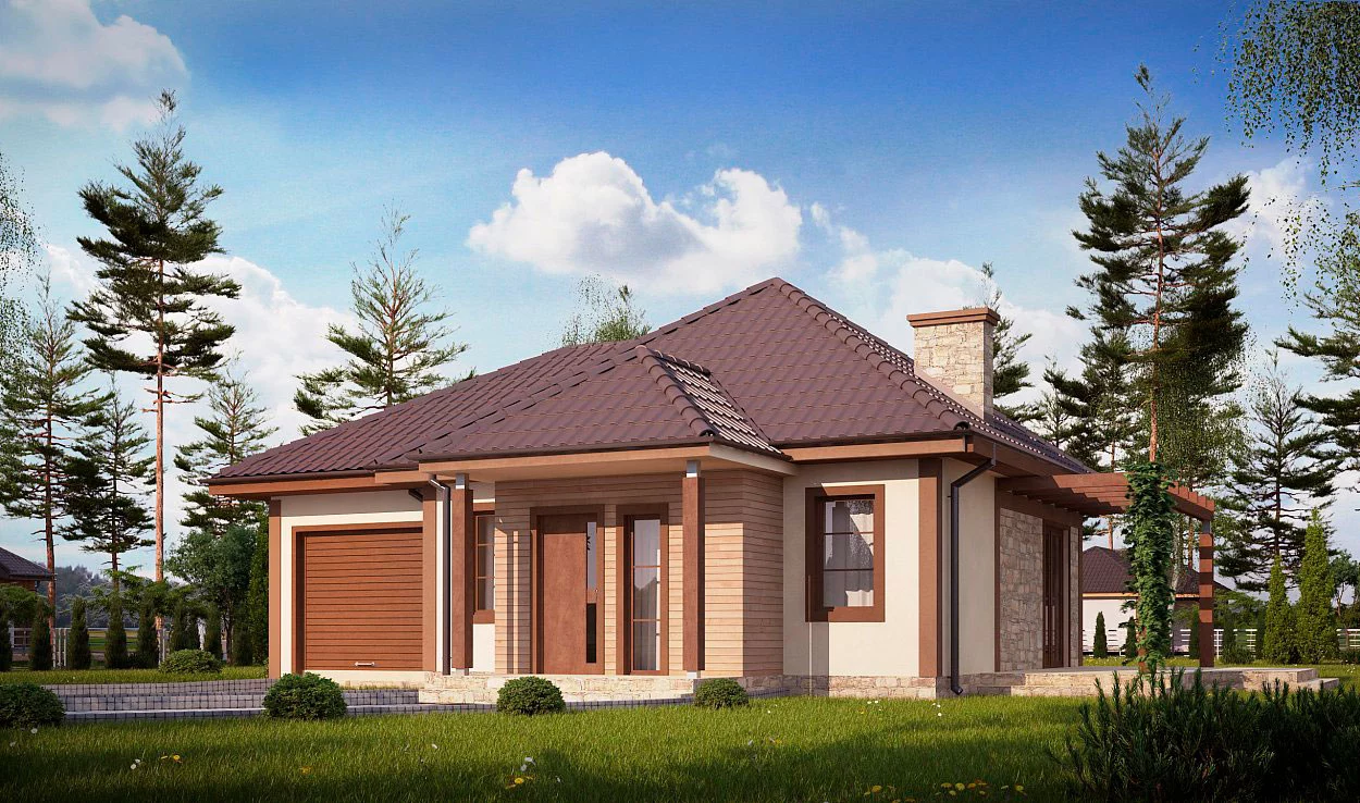 ГБ-69 Дом из газобетона Мистерия, 69 м²