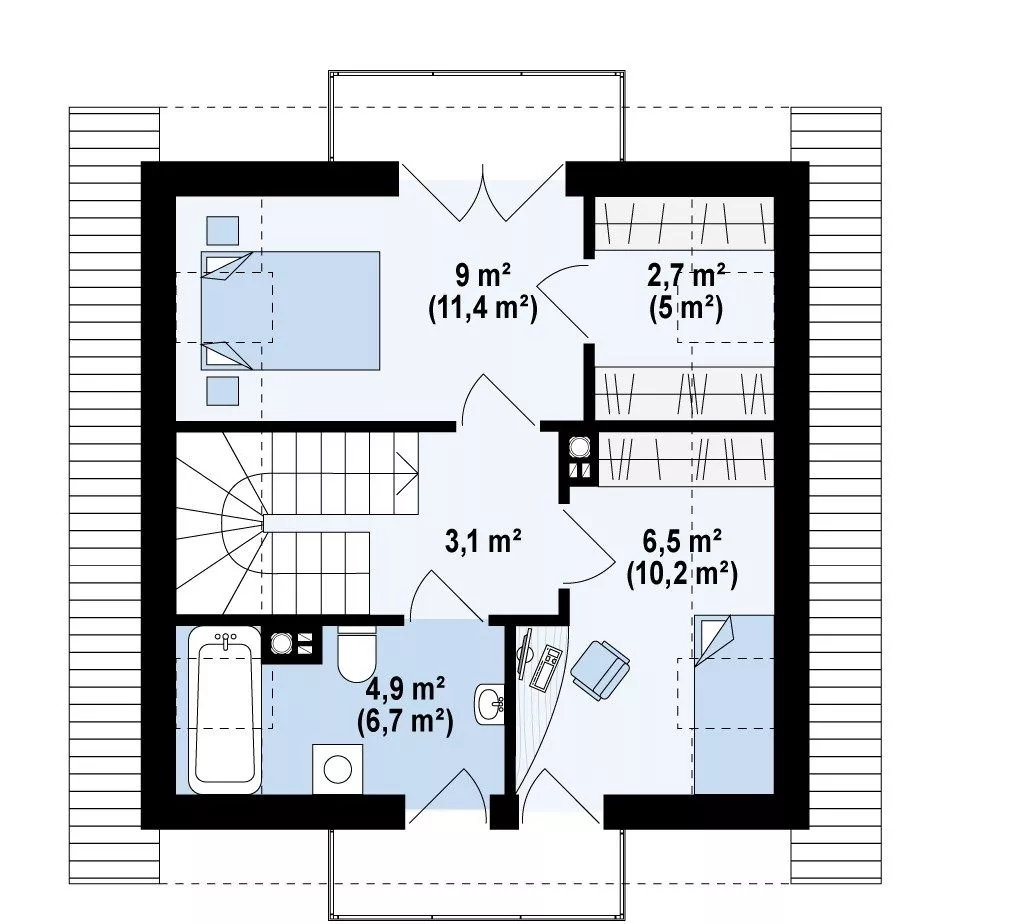 Планировка КБ-78 Дома из керамзитобетона Орбитон, 78 м²