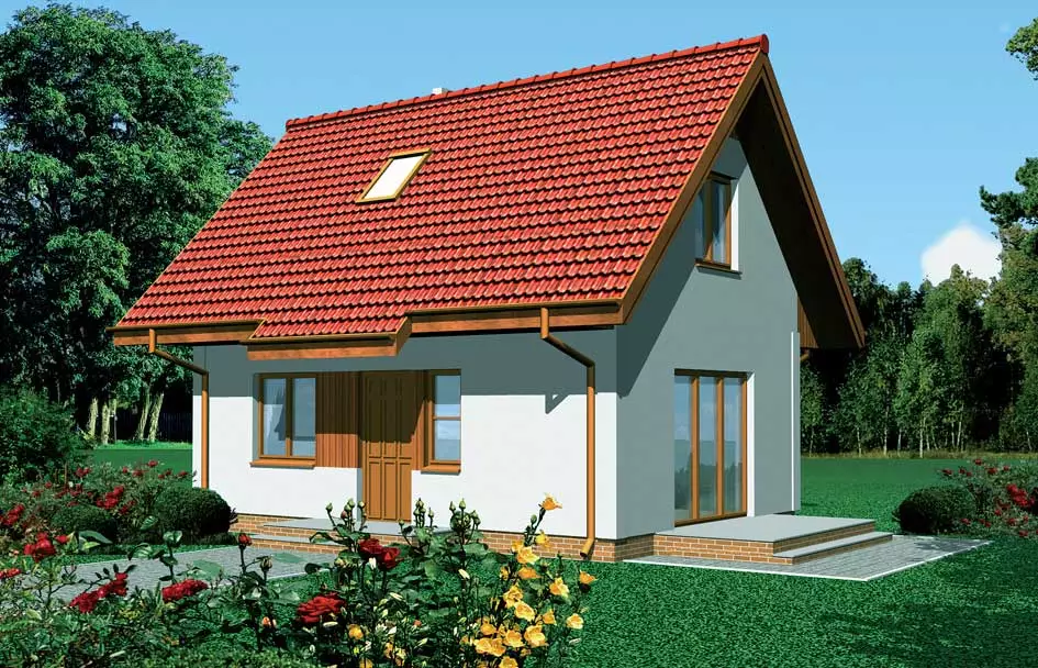Планировка КБ-65 Дома из керамзитобетона Галактис, 65 м²