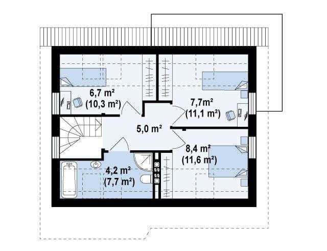 Планировка ТД-92 Дом из теплоблоков Ригол, 92 м²