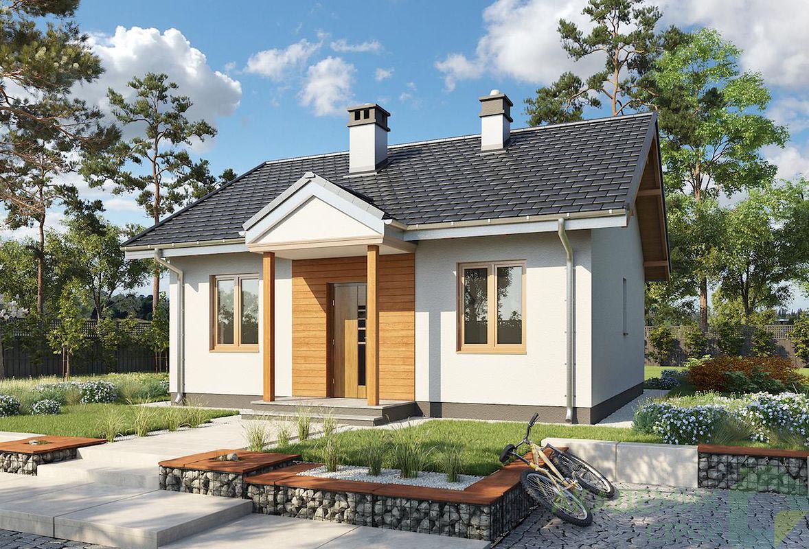 Планировка БД-53 Дом из блоков Аэролюм, 53 м²
