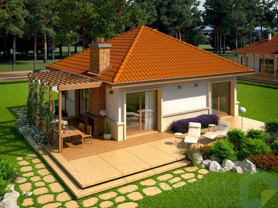 Планировка БД-63 Дом из блоков Палита, 63 м²