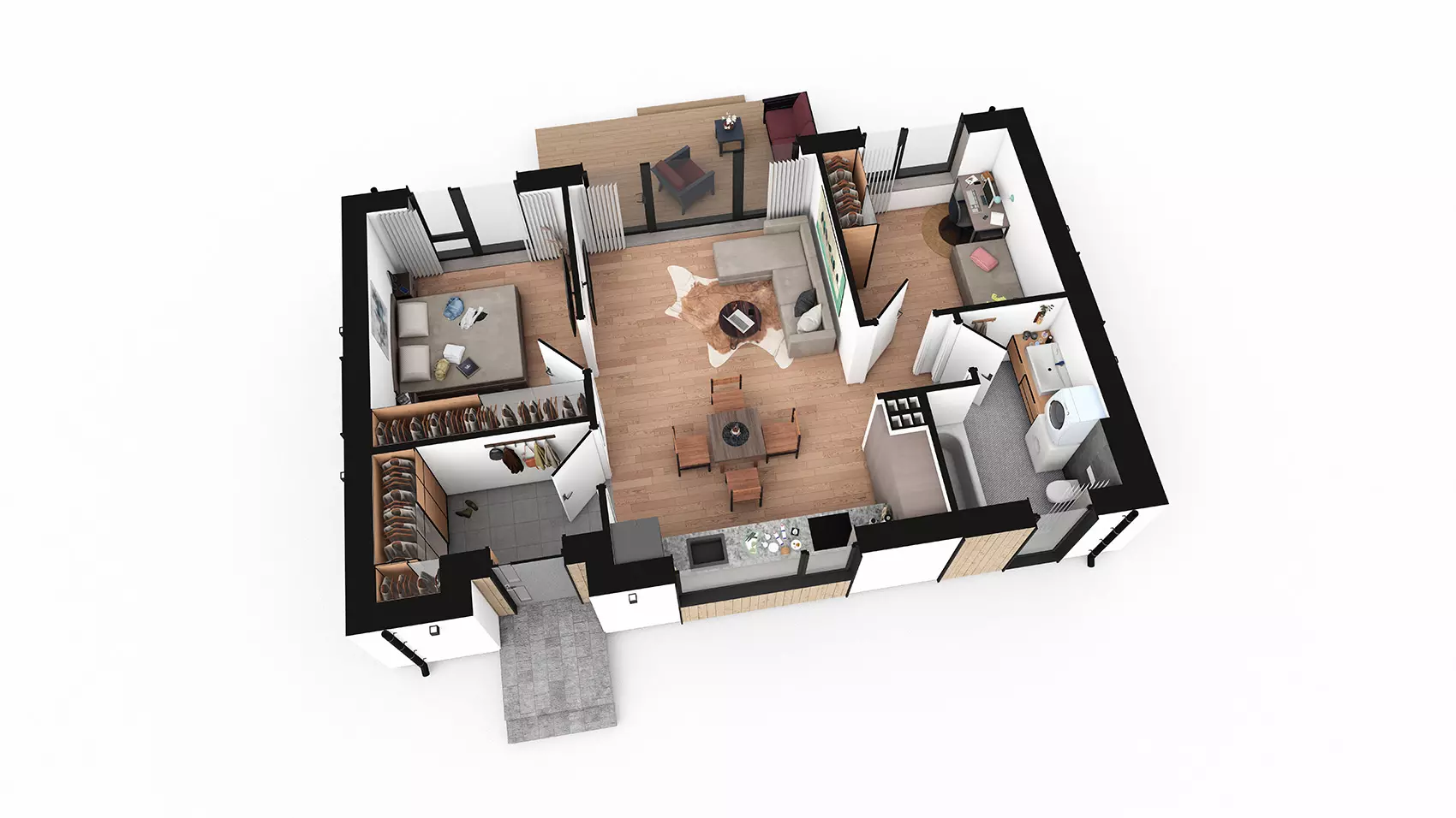 Планировка ТК-63 Дом из тёплой керамики Моретто, 63 м²