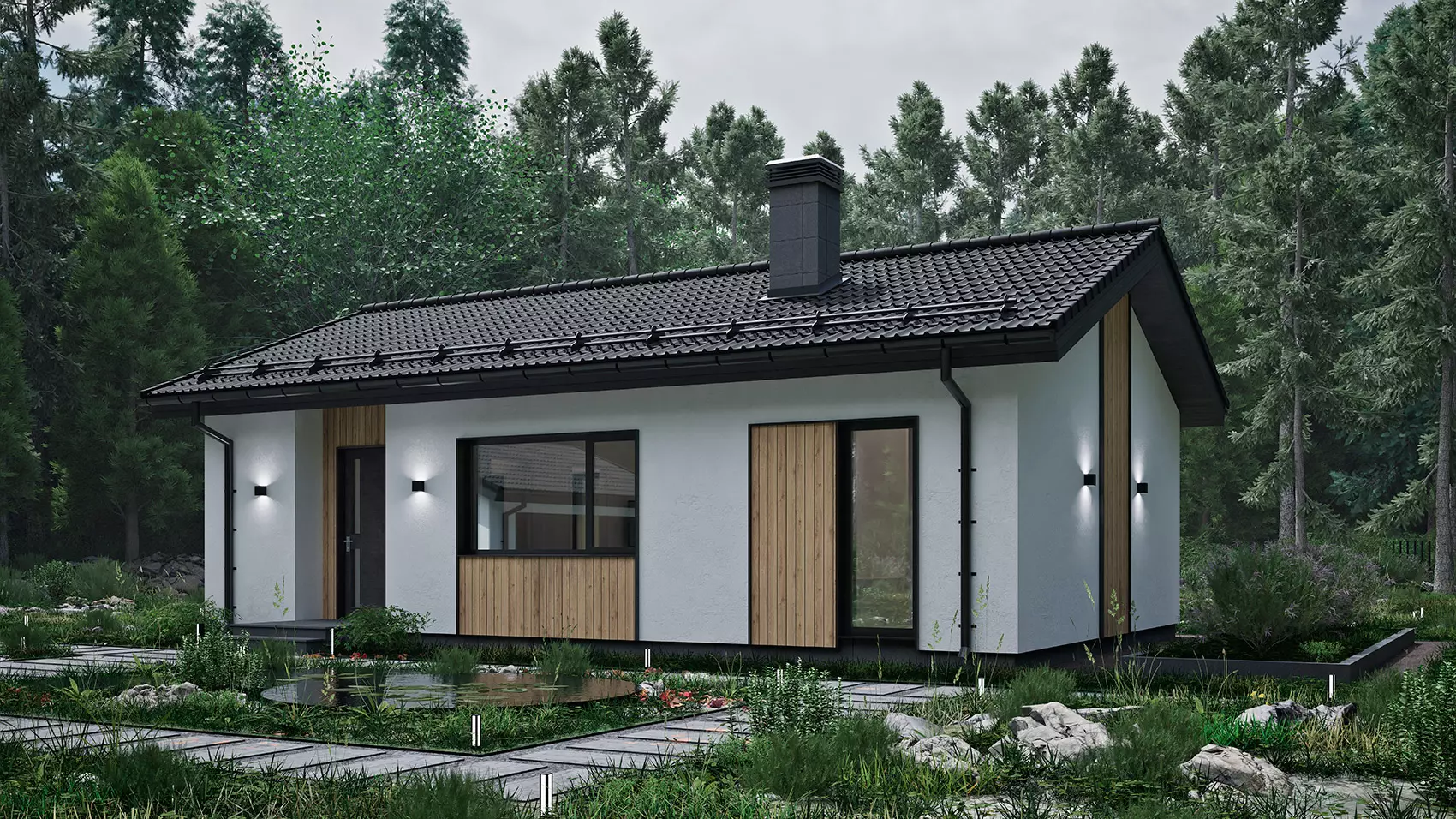 Планировка ТК-63 Дом из тёплой керамики Моретто, 63 м²
